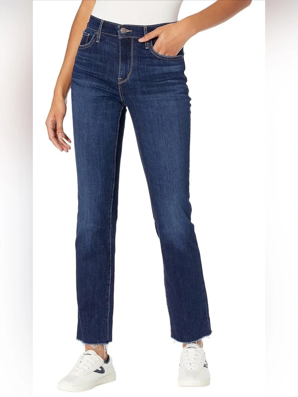 Levi's Women's 724 High Rise Straight Jeans 33 dark indigo - Picture 3 of 5